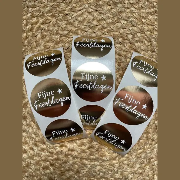 Fijne Feestdagen - Sluitsticker Goud - Ster –Goudfolie - Kerst - Christmas - Sluitzegel - Eindejaar Pakket / Kerstpakket - Bedank Kaart | Bedankje | thumbnail