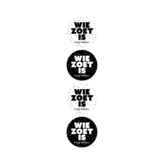 Sinterklaas / Sint - Sluitsticker Wie Zoet Is Krijgt Lekkers - 2 Assorti - Sluitzegel - Nude - Wit - Envelop Sticker - Kaart | Cadeau – Gift –
