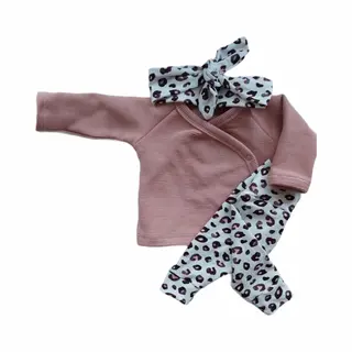 Newborn Setje Leopard Pastel Mt. 50/56