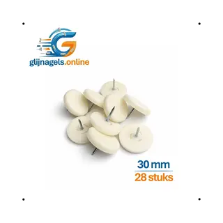 Glijnagels online 28 Stuks Premium Glijnagels Rond 30 Mm – Pvc Meubelglijders – Vloerglijders – Meubeldop – Glijdop – Meubelpoten Glijders –