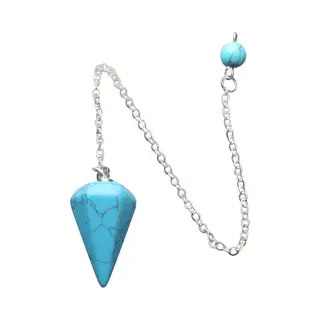 Blauwe Turkoois Pendel Facet - Pendels Spiritueel - Pendelen - Pendel Edelsteen - Edelsteen