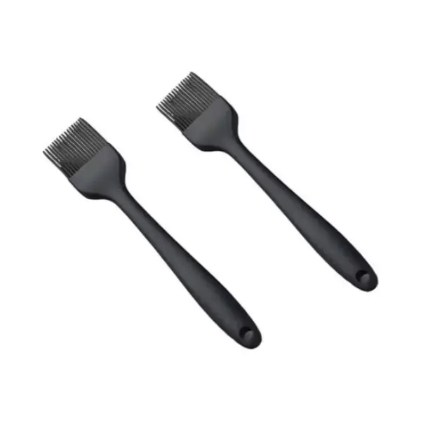Siliconen Bakkwast Zwart - Set Van 2 - Bbq Kwast - Marinade Kwast- Insmeer Kwast- Barbecue Kwast - Vaatwasser Bestendig thumbnail