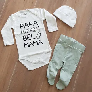 Newborn Baby Kleding Set Tekst - Jongens En Meisjes Romper - Kraamcadeau - Babyshower Cadeau - 4-6 Maanden