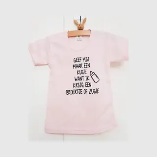 Shirt Aankondiging Zwangerschap Kusje Broertje Zusje Ik Word Grote Zus | Korte Mouw | Roze | Maat 74 Zwangerschap Aankondiging Bekendmaking Baby Big