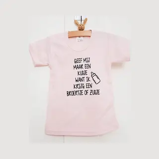 Shirt Aankondiging Zwangerschap Kusje Broertje Zusje Ik Word Grote Zus | Korte Mouw | Roze | Maat 98 Zwangerschap Aankondiging Bekendmaking Baby Big
