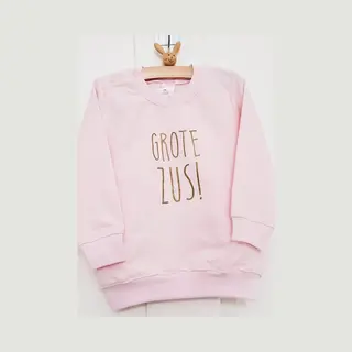 Sweater Trui Voor Kind Bekendmaking Big Sister - Roze Maat 80 - Grote Zus - Zwanger - Geboorte - Gezinsuitbreiding - Aankondiging - Cadeau -
