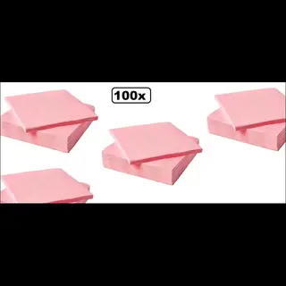 Themaparty 100x Servetten Licht Roze 2 Laags - Servet Diner Thema Feest Festival Party