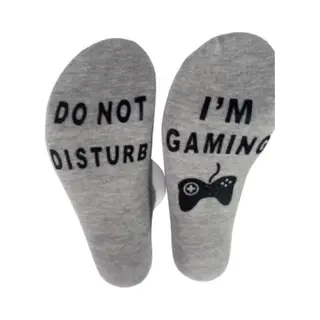 I'm Gaming Sokken Unisex | Grijze Met Zwarte Letters | "do Not Disturb I'm Gaming"
