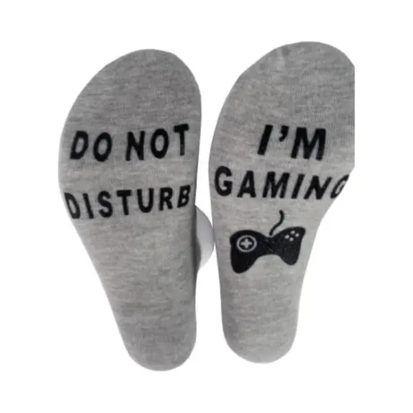 I'm Gaming Sokken Unisex | Grijze Met Zwarte Letters | "do Not Disturb I'm Gaming" thumbnail