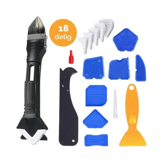 Hgmd® Kit Schraper Set – 18 Delig - Kitspatel – Kit Tool – Siliconen Verwijderaar – Kitstrijker – Kitverwijderaar Afstrijkrubber