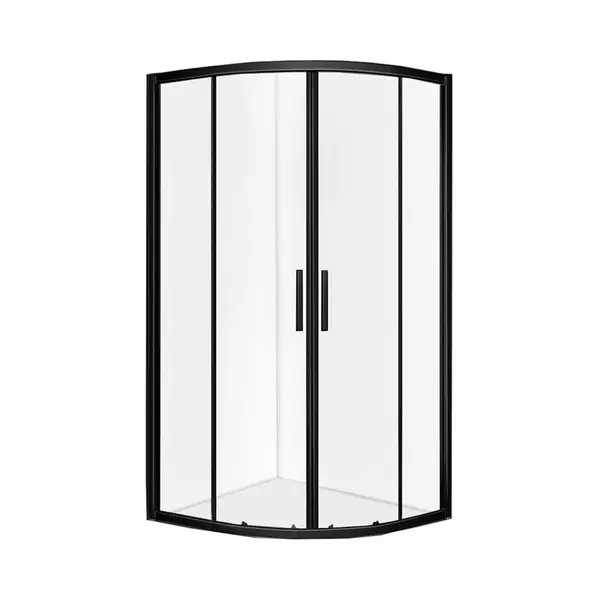 Diamond Line Enza - Douchecabine - 90x90x185 Cm - Kwartrond - Mat Zwart - Schuifdeur - Hoekinstap thumbnail