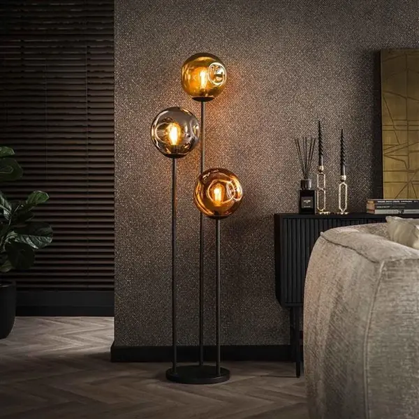 Ps-Collection Stellar Vloerlamp - 32x32x164cm - Artic Zwart - Metaal - Vloerlampen Woonkamer, Vloerlamp Zwart, Vloerlamp Industrieel, Vloer Lamp, thumbnail