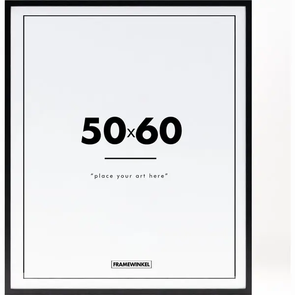 Fotolijst - Framewinkel - Premium Hout - Fotomaat 50x60 Cm - Posterlijst - Fotolijstje - Zwart thumbnail