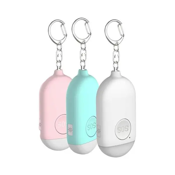 Persoonlijk Alarm - 130 Db - Zelfverdediging - Led Lamp - Led Noodsignaal - Sleutelhanger - Blauw thumbnail