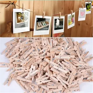 Kleine Houten Mini Knijpers - 50 Stuks - Knijpertjes - Fotoknijpers - Geboorte Wasknijpers - 2.5 Cm - Kaartknijpers - Foto Knijpers - Knijper Om