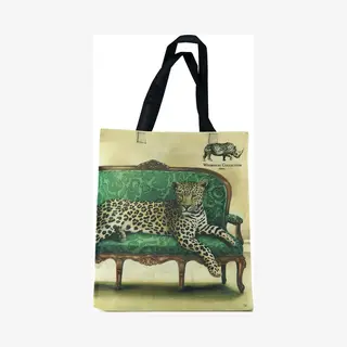 WhimsicalCollection Shopper Tas - Shopper Tas Dames - Gemaakt Van Hergebruikte Pet Flessen - Boodschappen Tas - Wildlife At Leisure - Luipaard - Milieubewust En Groen.