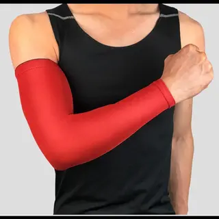 Cliks Set Fiets Armwarmers ( 2 Stuks ) – Rood - Armstukken – Cycling Arm Sleeves – Armbeschermers – Sport Armmouwen - Maat L