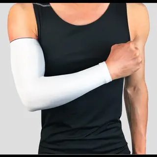 Cliks Set Fiets Armwarmers ( 2 Stuks ) – Wit - Armstukken – Cycling Arm Sleeves – Armbeschermers – Sport Armmouwen - Maat L