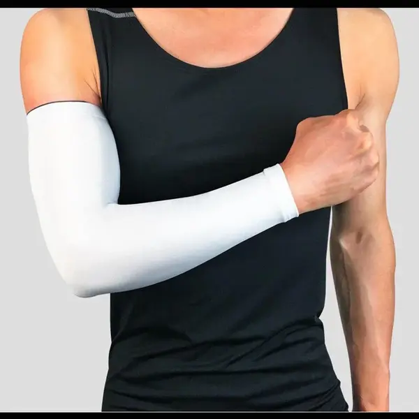 Cliks Set Fiets Armwarmers ( 2 Stuks ) – Wit - Armstukken – Cycling Arm Sleeves – Armbeschermers – Sport Armmouwen - Maat L thumbnail
