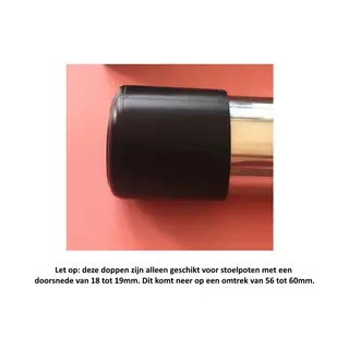 8x Ronde Stoelpoot Doppen Beschermers Voor Ronde Stoelpoten Van 18 - 19 Mm Zwart, Omtrek 56 Tot 60mm - Beschermdoppen Stoel Doppen - 8 Stuks