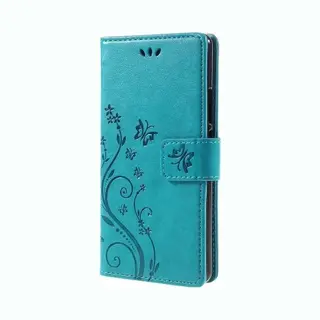 Bloemen & Vlinders Book Case - Geschikt Voor Huawei P9 Lite Hoesje - Blauw