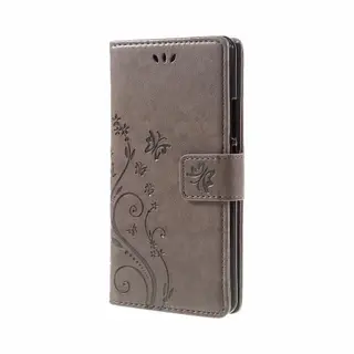 Bloemen & Vlinders Book Case - Geschikt Voor Huawei P9 Lite Hoesje - Grijs