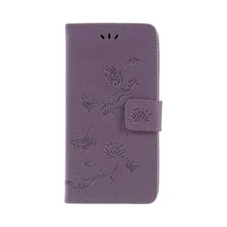 Bloemen & Vlinders Book Case - Geschikt Voor Samsung Galaxy J6 (2018) Hoesje - Paars