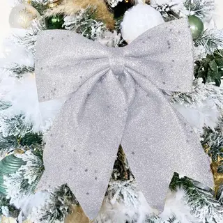 Butterfly Christmas Knot Deco 20x25cm Gangle Zilver - Plastic - Zilver - Argent - Unité - Silumen
