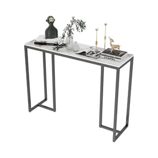 Fativo Consoletafel Marmerlook- Haltafel - Wandtafel - Sidetable - Zwart + Wit - 100 × 30 × 79 Cm (L X B X H) - Scandinavisch - Bijzettafel Met