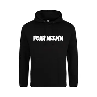 B&C Poar Neem'N Hoodie | Sweater | Capuchon | Trui | Hooded | Print | Zwart | Maat Xl