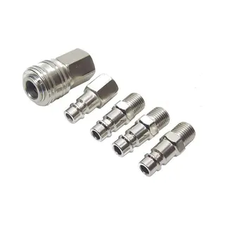 Euro Lucht Perslucht Snelkoppeling Set - 1/4" - 5 Delig