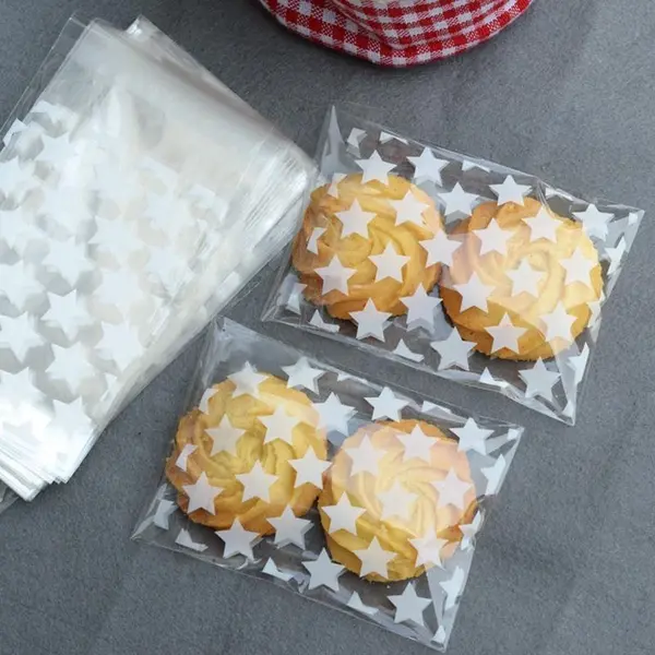 Transparante Uitdeelzakjes - Plastic Zakjes Met Sterren - 200 Stuks thumbnail