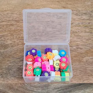 50 Stuks Kralen Bloem Smiley - 1 Cm - Figuurkralen - Kleikralen - Fimokralen - Bloem Emoji - Polymeer Kralen