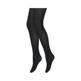 Bonanza Panty - Ribgebreid - Gestreept - Zwart - Maat S (38-40)
