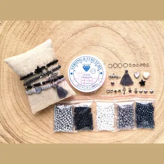 Principessa Zelf Sieraden Maken Kralen Pakket - Armbandjes - 4mm Kraal - Zwart, Grijs, Matzilver - Kinderen En Volwassenen - Diy