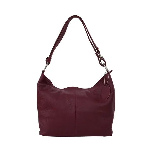 Ambra Moda Damen Leder Handtasche Schultertasche Umhängetasche Hobo Bag GL005 (Bordeaux) thumbnail
