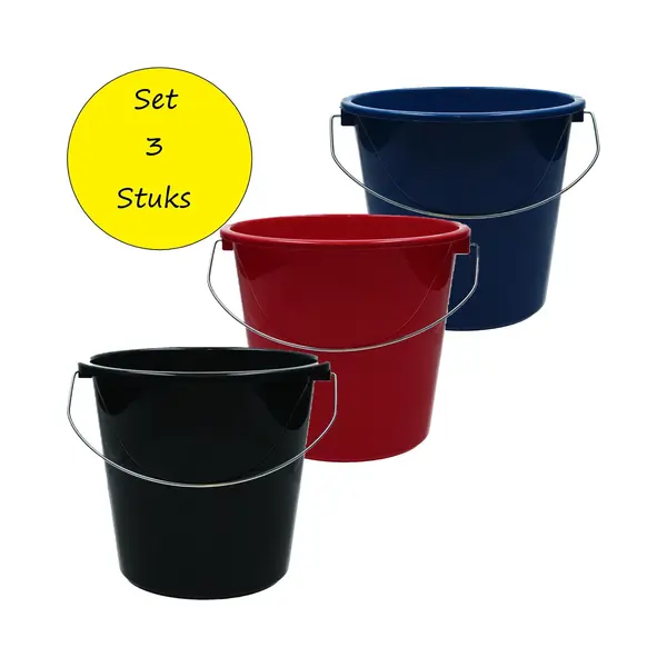 Aro-Household Emmer - 5 Liter Huishoudemmer - 3 Stuks thumbnail
