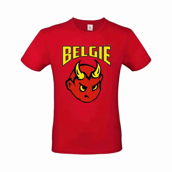 T-shirt Rood België Met Duivel | Wk Voetbal Qatar 2022 | Belgisch Elftal Shirt | Rode Duivels Supporter | Belgie Souvenir | Belgium Belgique | Maat S thumbnail