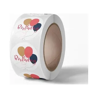 Sluitsticker Sticker Birthday | Wit – Rood – Zwart - Bruin - Sluitzegel | Envelop - Traktatiezakje - | Envelop Sticker | Cadeau - Gift -