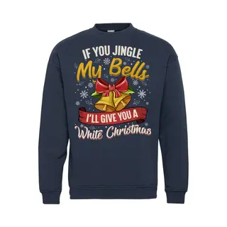 Vundy Kersttrui Jingle My Bells | Foute Kersttrui Dames Heren | Kerstcadeau Volwassenen | Kerst | Navy | Maat Xl