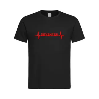 Mffl Zwart T-Shirt Met “ Deventer Hartslag “ Print Rood Size Xxxl
