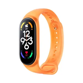 ’merkloos’ Siliconen Bandje - Geschikt Voor Xiaomi Mi Band 7 - Licht Oranje