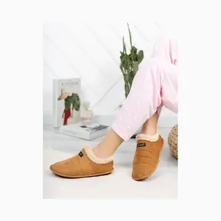 Unisex Panduf - Huisschoenen - Huislaarzen - Wollen Laarzen - Maat 42/43 - Antislipbasis -Bruinen