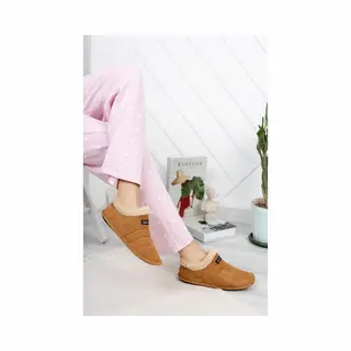 Unisex Panduf - Huisschoenen - Huislaarzen - Wollen Laarzen - Maat 38/39 - Antislipbasis -Bruinen