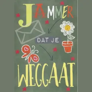 Marant cards Jammer Dat Je Weggaat! Een Luxe Kaart Met Een Bloem. Deze Wenskaart Kan Zo Gegeven Worden Of Bij Een Cadeau Gevoegd Worden. Een Dubbele Wenskaart