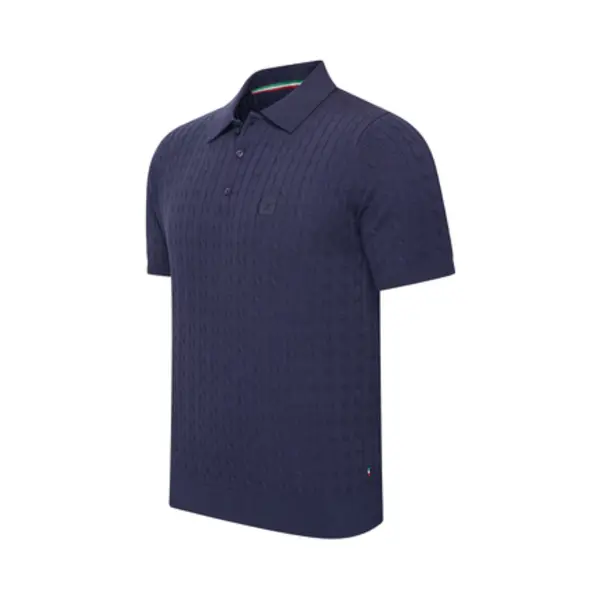 Cappuccino Italia Poloshirt Caorle Cable Knit Polo thumbnail