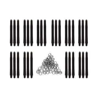 Dragon Darts Darts Set Zwarte Dart Shafts - 10 Sets (30 Stuks) - Medium - Darts Shafts - Plus 8 Sets (24 Stuks) Veerringen - Cadeau