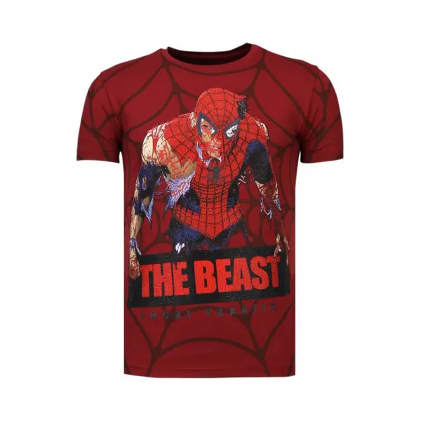 Local Fanatic The Beast Spider - Rhinestone T-shirt - Bordeaux thumbnail