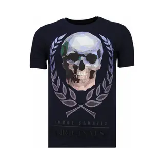 Local Fanatic Skull Originals - Rhinestone T-shirt - Navy