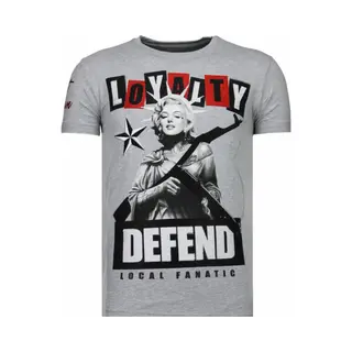 Local Fanatic Loyalty Marilyn - Rhinestone T-shirt - Grijs